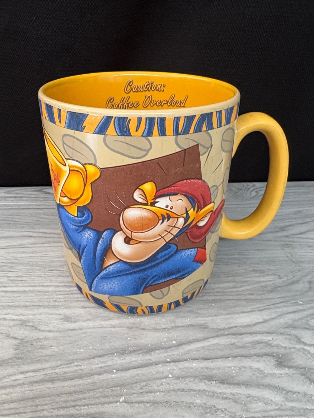 Disney Tigger Illustrated Coffee Mug in Yellow, Blue and Tan